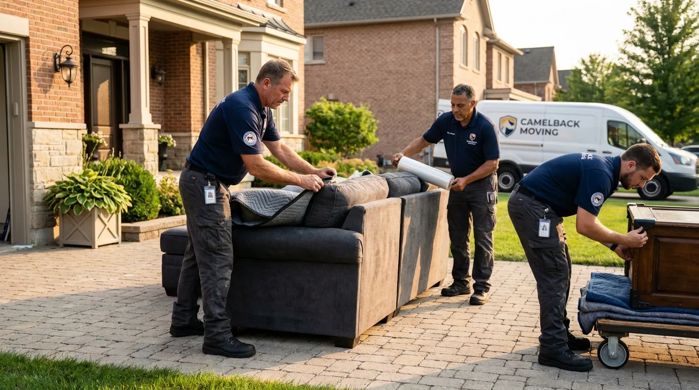 Large estate moving crew wrapping furniture in Newberry, FL